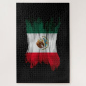 Mexicaanse vlag penseelstreek, nationale vlag legpuzzel (Verticaal)