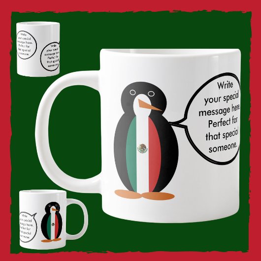 Mexicaanse vlag praten Ms. Penguin Jumbo Grote Koffiekop