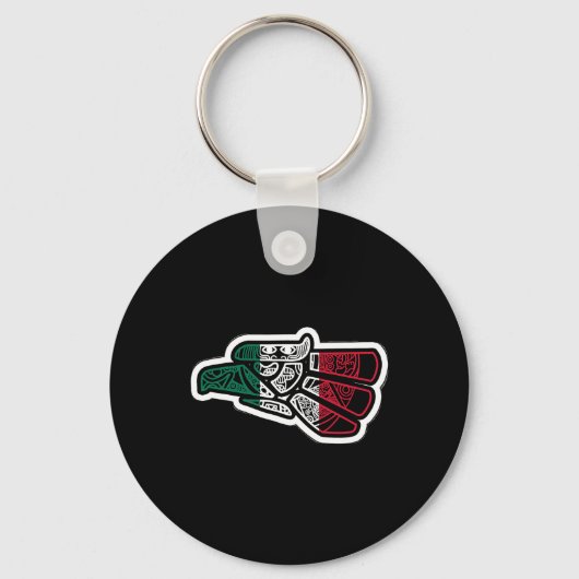 Mexicaanse  vlag Pride Hecho en Mexico Sleutelhanger (Voorkant)