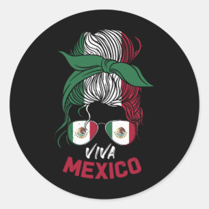 Mexicaanse vlag Pride Pet Jersey 2 Ronde Sticker