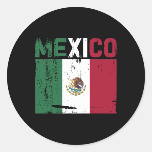 Mexicaanse  vlag Pride Pet Ronde Sticker (Voorkant)