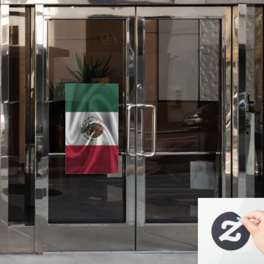 Mexicaanse vlag raamsticker (Kantoordeur)