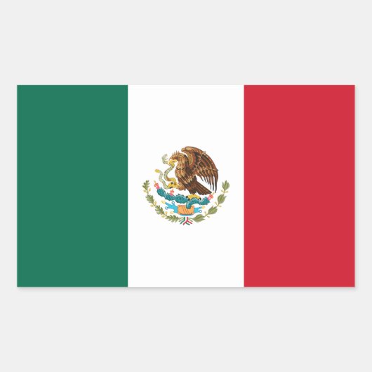 Mexicaanse vlag rechthoekige sticker (Voorkant)