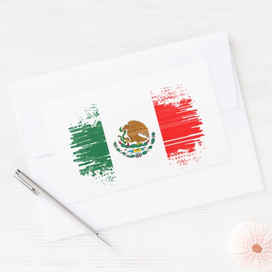 Mexicaanse vlag rechthoekige sticker (Envelop)