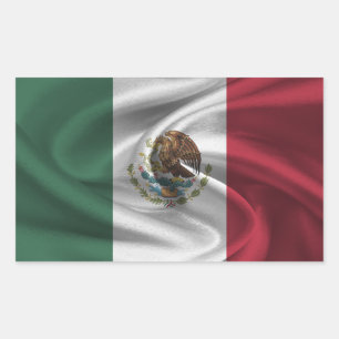 Mexicaanse vlag rechthoekige sticker