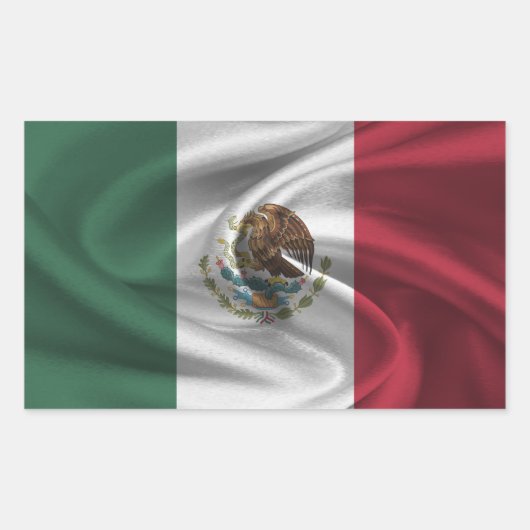 Mexicaanse vlag rechthoekige sticker (Voorkant)
