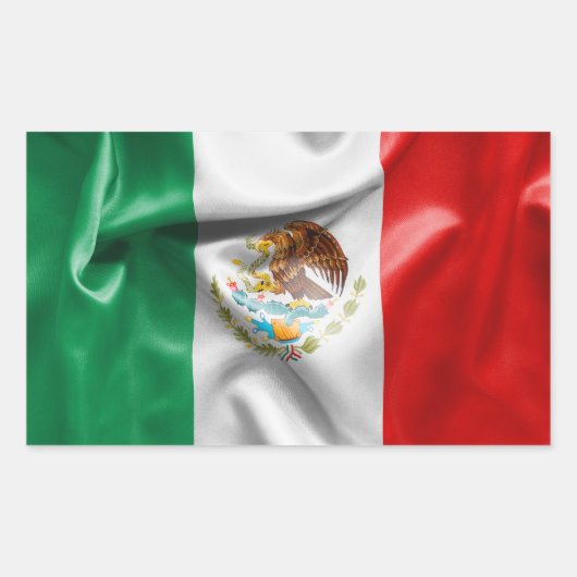 Mexicaanse vlag rechthoekige sticker (Voorkant)