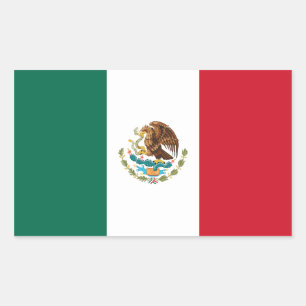 Mexicaanse vlag rechthoekige sticker