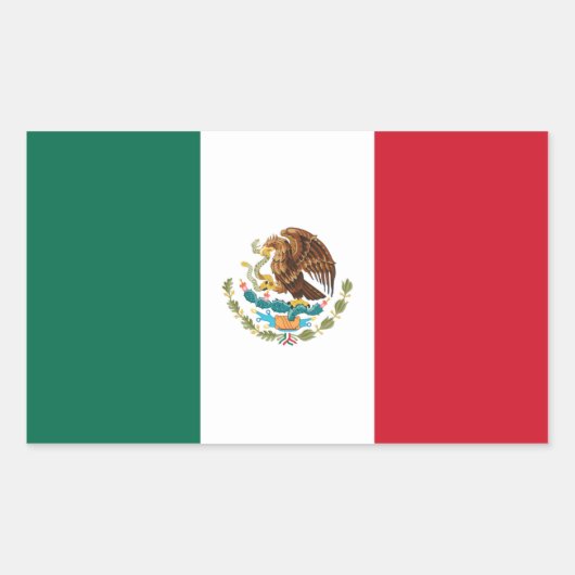 Mexicaanse vlag rechthoekige sticker (Voorkant)