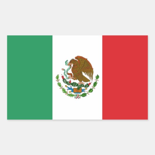 Mexicaanse vlag rechthoekige sticker (Voorkant)