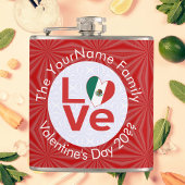 Mexicaanse vlag rode liefde heupfles