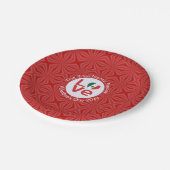 Mexicaanse vlag rode liefde papieren bordje (Gekanteld)