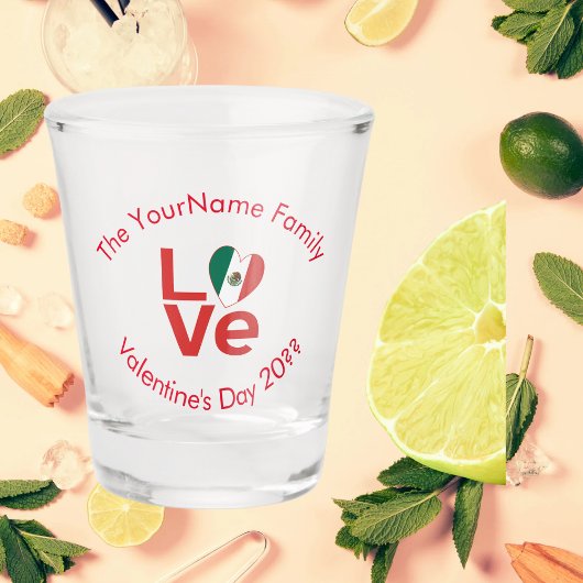 Mexicaanse vlag rode liefde shot glas