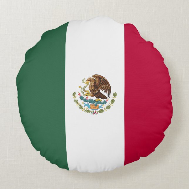 Mexicaanse vlag rond kussen (Achterkant)