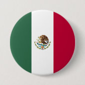 Mexicaanse vlag ronde button 7,6 cm (Voorkant)