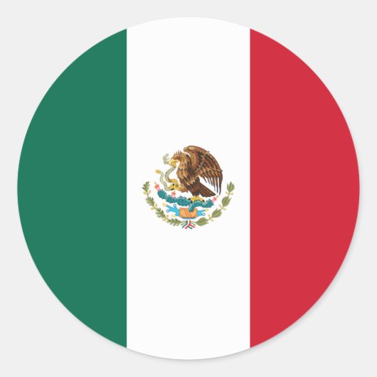 Mexicaanse vlag ronde sticker (Voorkant)