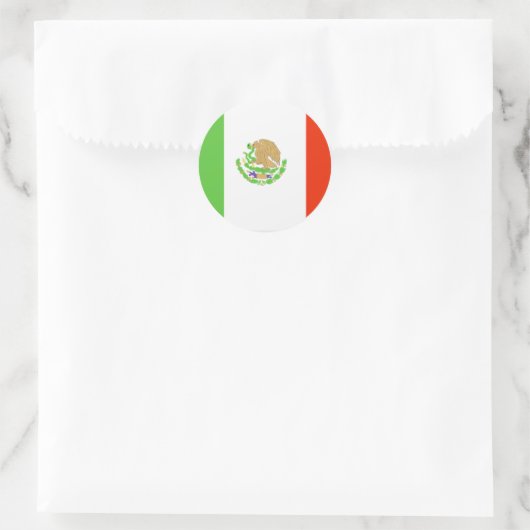 Mexicaanse vlag ronde sticker (Tas)