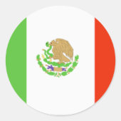 Mexicaanse vlag ronde sticker (Voorkant)