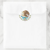 Mexicaanse vlag ronde sticker (Tas)