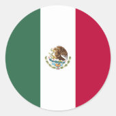 Mexicaanse vlag ronde sticker (Voorkant)