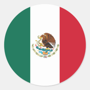 Mexicaanse vlag ronde sticker