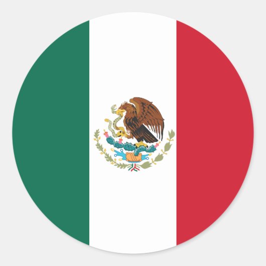 Mexicaanse vlag ronde sticker (Voorkant)