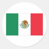 Mexicaanse vlag ronde sticker (Voorkant)