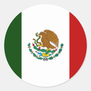Mexicaanse vlag ronde sticker