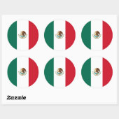 Mexicaanse vlag ronde sticker (Vel)