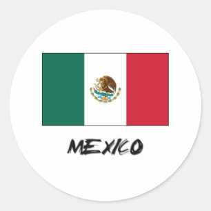 Mexicaanse vlag ronde sticker