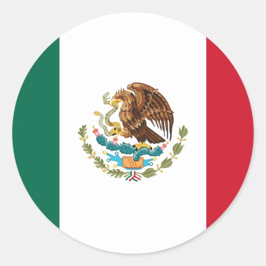 Mexicaanse vlag ronde sticker (Voorkant)