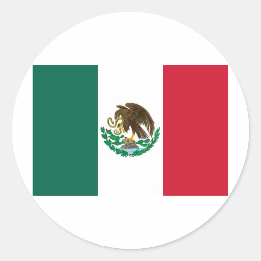 Mexicaanse vlag ronde sticker (Voorkant)