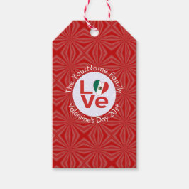 Mexicaanse Vlag Rood LIEFDE Cadeaulabel