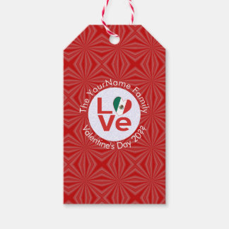 Mexicaanse Vlag Rood LIEFDE Cadeaulabel