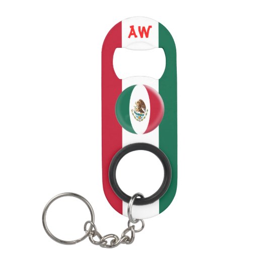 Mexicaanse vlag sleutelhanger flessenopener (Voorkant)