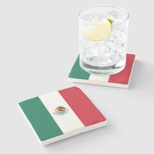 Mexicaanse vlag stenen onderzetter (Zijkant)