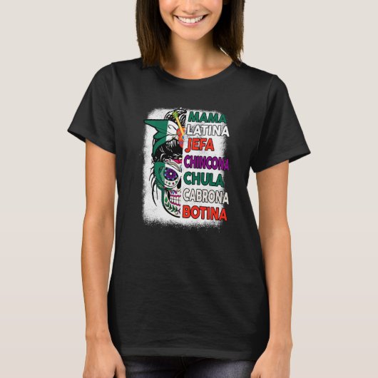 Mexicaanse vlag Sugar Skull Mama Jefa Mexico Dia D T-shirt (Voorkant)