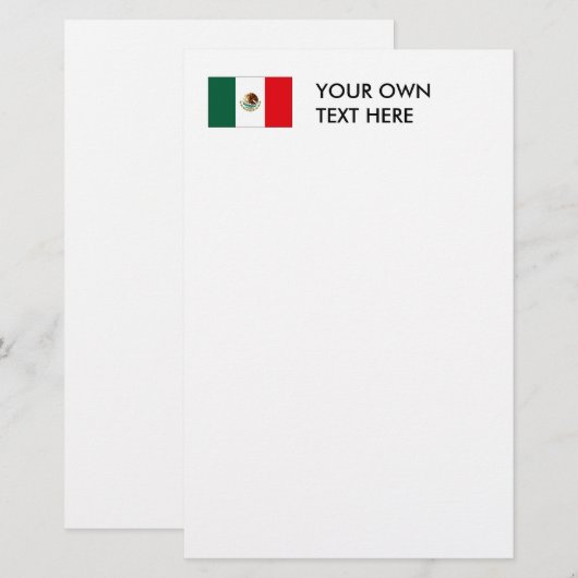 Mexicaanse vlag T-shirts en cadeaus Briefpapier (Voorkant / Achterkant)
