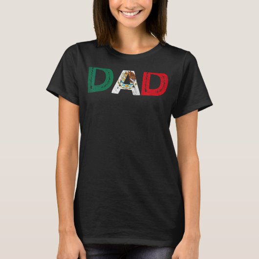 Mexicaanse Vlag Vaderdag Pride Mexicaanse vader T-shirt (Voorkant)