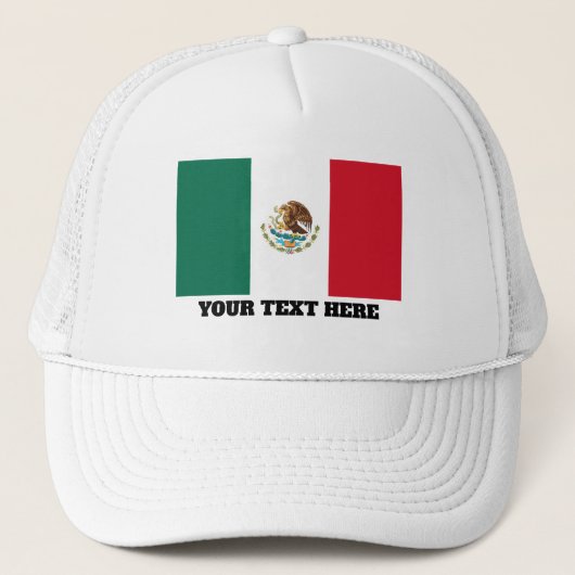 Mexicaanse vlag van Mexicaanse vrachtwagenhoed Trucker Pet (Voorkant)
