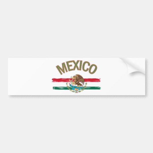 Mexicaanse vlag van Mexico Bumpersticker (Voorkant)