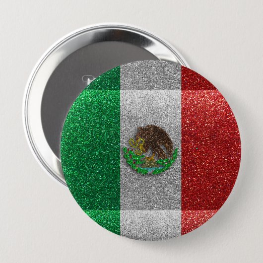 Mexicaanse vlag van Mexico, Latijnse Mode Bling Ronde Button 4,0 Cm (Voorkant /achterkant)