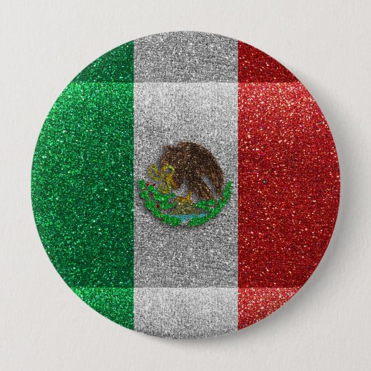 Mexicaanse vlag van Mexico, Latijnse Mode Bling Ronde Button 4,0 Cm (Voorkant)