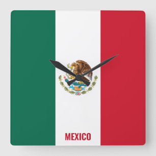 Mexicaanse vlag verblindend patriottisch vierkante klok