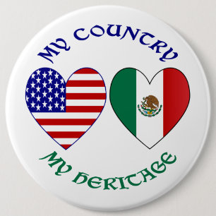 Mexicaanse vlag Verenigde Staten vlaggen mijn land Ronde Button 6,0 Cm