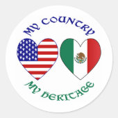 Mexicaanse vlag Verenigde Staten vlaggen mijn land Ronde Sticker (Voorkant)