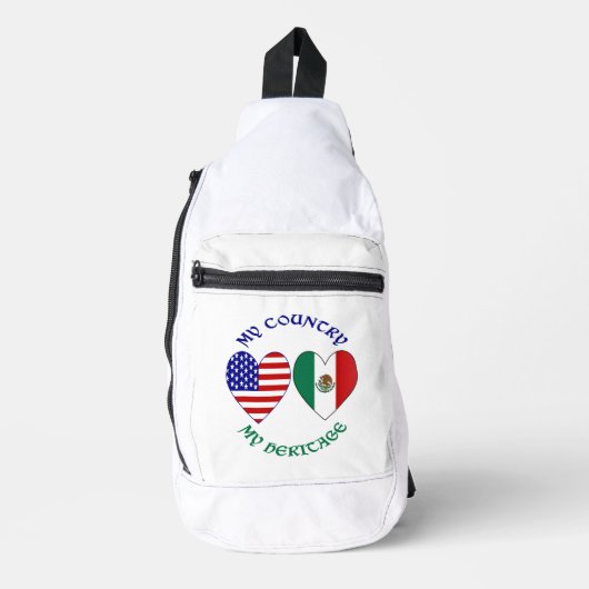 Mexicaanse vlag Verenigde Staten vlaggen mijn land Sling Bag (Voorkant)