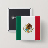 Mexicaanse vlag vierkante button 5,1 cm (Voorkant /achterkant)