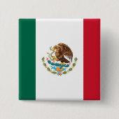 Mexicaanse vlag vierkante button 5,1 cm (Voorkant)