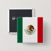 Mexicaanse vlag vierkante button 5,1 cm (Voorkant /achterkant)